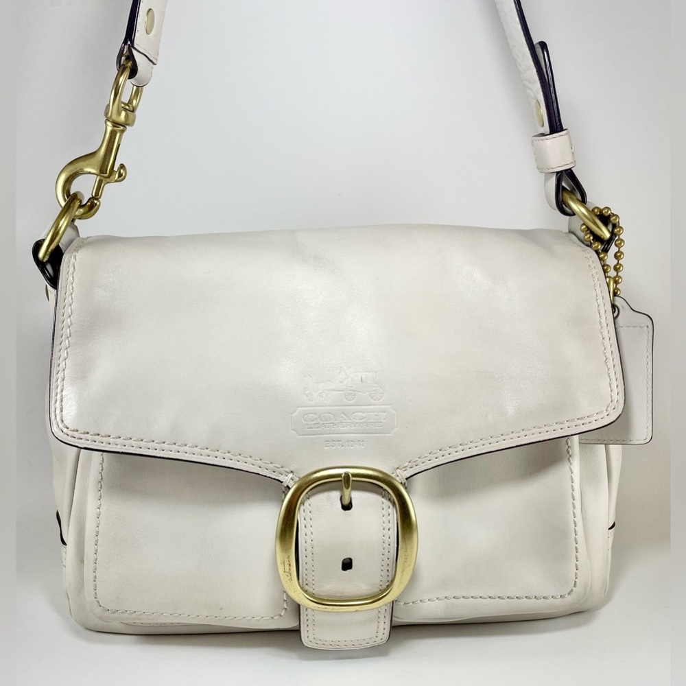 COACH Leather Bleeker and Tattersall Purse w Tags No C0869-12405 in Ivory & Gold